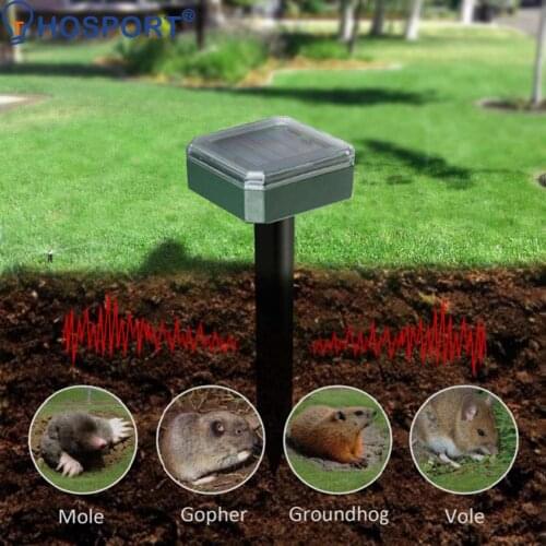Solar Powered Pest Repellent Lamp Ultrasonic Sonic Mouse Mole Insect Pest Rodent Repellent LED Light Repeller Outdoor Lamp