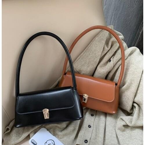 Handle Bag Women Retro Handbag PU Leather Shoulder Totes Underarm Vintage Top Handle Bag Female Small Subaxillary Bags Clutch