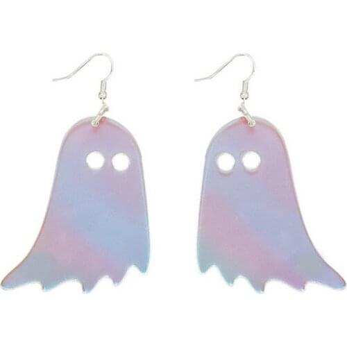New Fashion Mix Color X Ray Big Ghost Acrylic Drop Earrings for Female Exaggerated Long Tassel Party Show Dangle Earrings Women
