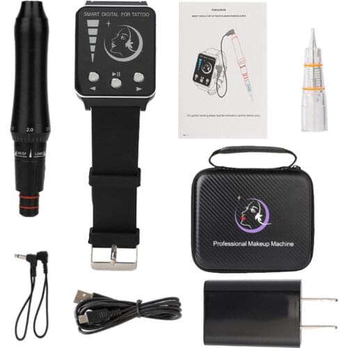 1set Permanent Digital Tattoo Machine With Watch Makeup Supplies Professional Microblading Supplies Permanent Makeup Machine