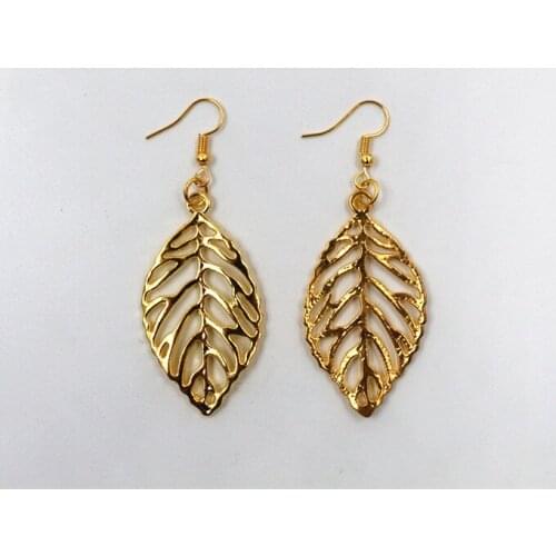 1 pair New Fashion Gold Color Leaf Style earrings Best Gift for Women Girl Wholesale-A1-05