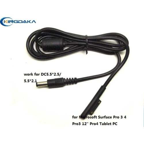 1pc .5.5*2.5mm/5.5*2.1mm DC Plug Charger Adapter Charging Cable Cord Power Supply For Surface Pro 3 4 Pro3 12" Pro4 Tablet PC