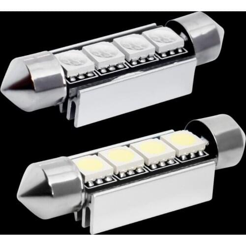 10 SMD 42mm 4 LED Bombilla Interior Festoon Canbus 12V Sistema CANBUS evita el error de bombilla en la mayoria de los coches