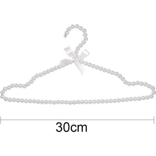 10 Pack Pearl Beads Plastic Elegant Fashion Clothes Hangers Standard Hangers for Adults and Children(White)