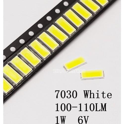 1000pcs X 7030 White 6500K-7000K SMD LED 1W 6V 110-130LM 6.5-7.0V The highlighted LED ball Free Shipping
