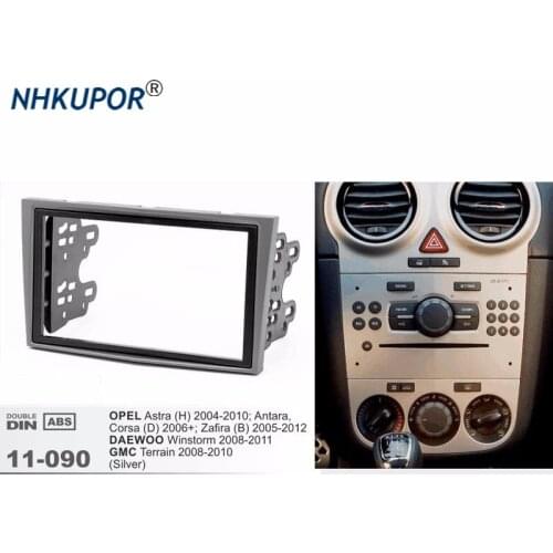 11-090 Car Radio Fascia for OPEL Astra (H)/DAEWOO Winstorm/Terrain Silver Stereo Fascia Dash CD Trim Installation Frame Kit