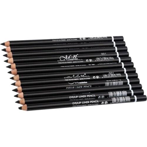 12pcs Lots Waterproof Natural Black Eyeliner Eyeshadow Pencil Set for Women
