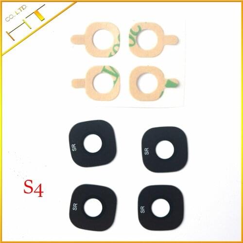 2pcs Glass material Back Main Camera Ring Cover Lens with sticker for Samsung Galaxy S4