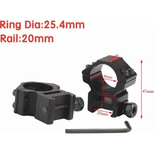 2pcs/pair Tactical Hunting 25.4mm Scope mount Medium Profile Weaver 20mm Picatinny Rail For Air Rifle gun Sight Hunting Caza