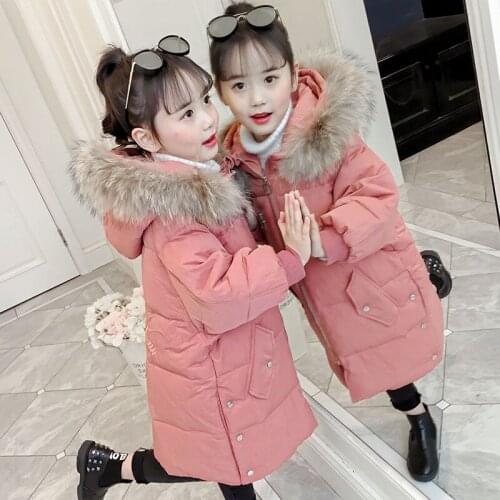 2020 Winter Childrens Casual Outerwear Coat Girl Warm Hooded Jacket Children Cotton-Padded Clothes Kids Warm Down Parka W744
