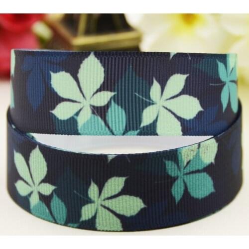 22mm 25mm 38mm 75mm leaf Cartoon printed Grosgrain Ribbon party decoration 10 Yards X-03919