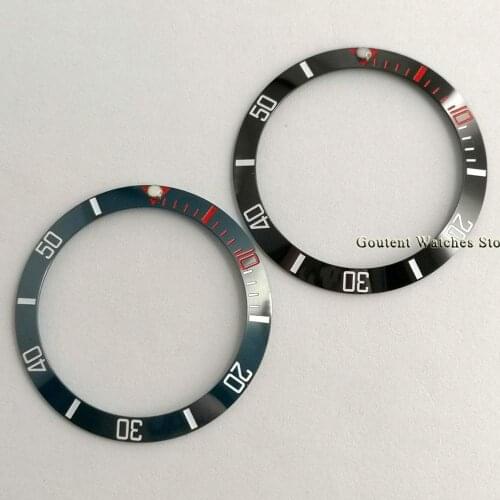 38mm New Blue/Black Red Bezel Insert For 40mm Mens Automatic Watches Ceramic Bezel Ring Watch Spare Parts