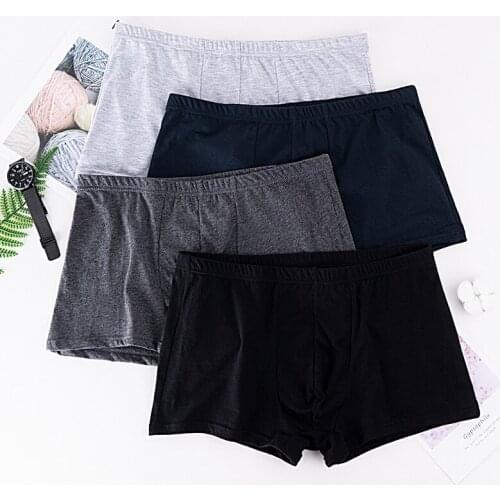 4pcs Mens Boxer Shorts Underpants Male Cotton Panties Mid Waist Comfortable Breathable Underwear U Convex Pouch Boxers Briefs