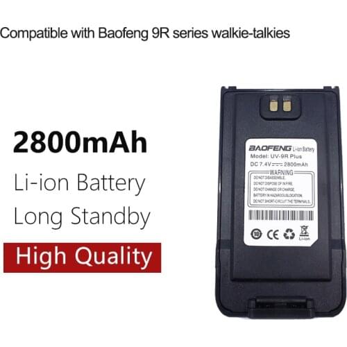 Baofeng UV-9R Plus DC 7.4V 2800mAh Battery for Waterproof Walkie Talkie UV 9R Plus Portable Ham Two Way CB Radio Transceiver