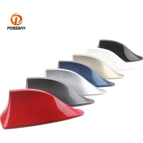 POSSBAY Universal Car Radio Antenna Auto Shark Fin Aerial FM/AM Signal Amplifier Car Roof Decor for Kia Ford Honda Toyota Golf