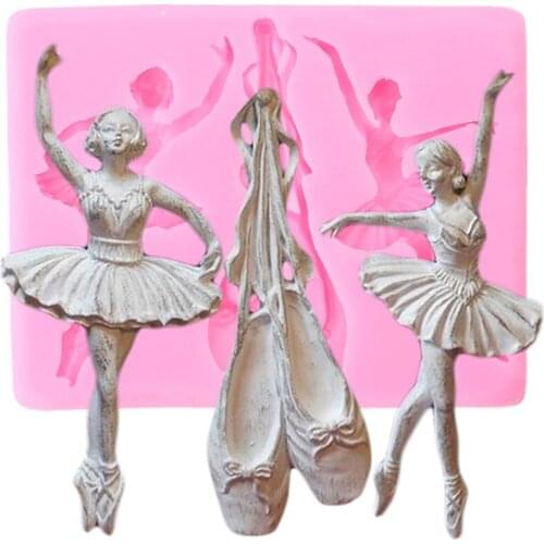 Ballet Shoes Silicone Mold Dancing Girl Fondant Cake Decorating Tools DIY Chocolate Cupcake Topper Candy Clay Resin Moulds