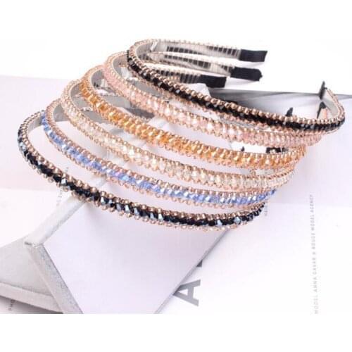 Girl Shiny Luxury Rhinestone Hair Band Rhinestone Handmade Beads Hair Hoop Hair Accessories for Women Crystal Headbands Headwear