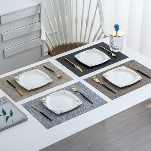 Restaurant Placemat Coaster Insulation Heat Pad Weave PVC Waterproof Anti Scald Home Mat Dinner Plate Bowl Mat Western Table Mat