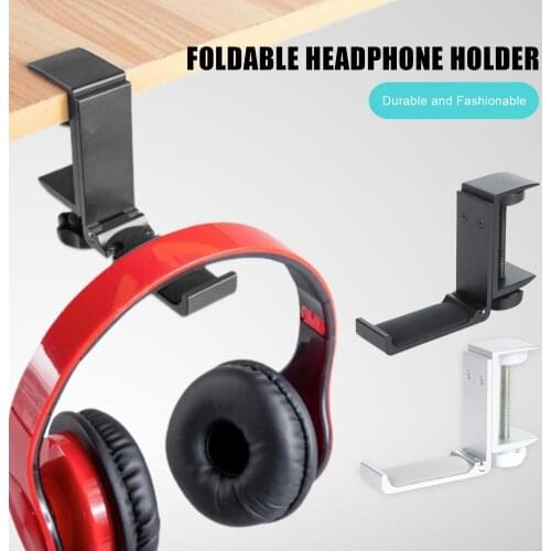 Alloy Headphone Holder Headset Bracket Desk Headphone Holder Foldable Aluminum Hanger Bracket Foldable Earphone Stand Desktop