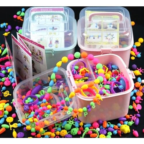 Diy Pop Beads Girls Toys Creativity Needlework Kids Crafts Childrens Bracelets Handmade Jewelry Fashion Kit Toy For Girl Gift