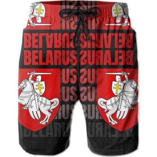 Breathable Quick Dry Humor Graphic R299 Belarus Pogonya Belarus Flag White Red White Protest Symbol Essential Male Short