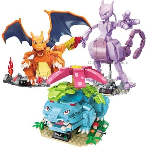 Classic Cartoon Anime Pokemon Pocket Monster Building Blocks Bricks Sets Classic Movie Dolls Model Kids Toys For Children Gift