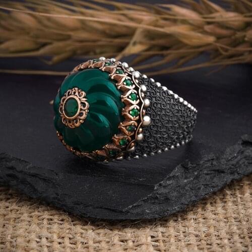 Rings silver High-quality 925 Sterling Silver Zircon Stone Ring Jewelry Made in Turkey in a luxurious way for men with gift ALL