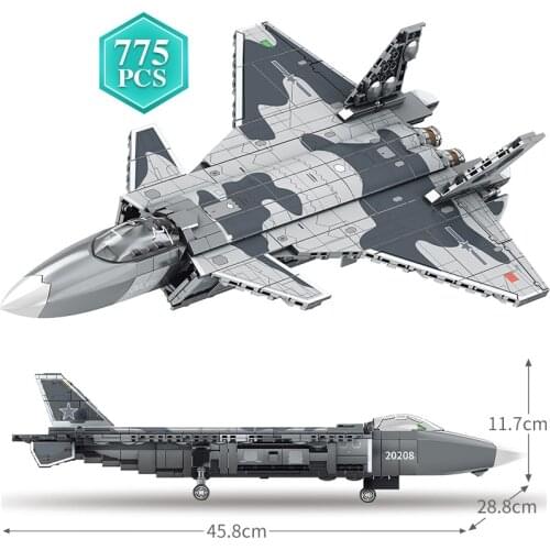 SEMBO Technical Military Kit Building Blocks Expert J-20 Fighter Aircraft Enlighten Collection Bricks Toys For Boys Holiday Gift