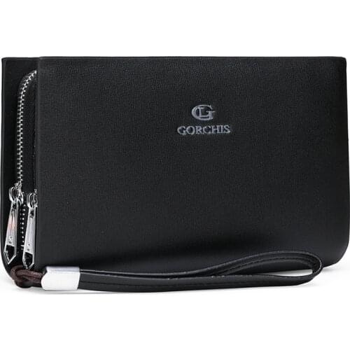 Famous design Mens clutch bag Male business casual Handbag Double zipper wallet large-capacity men mobile phone bag coin purse