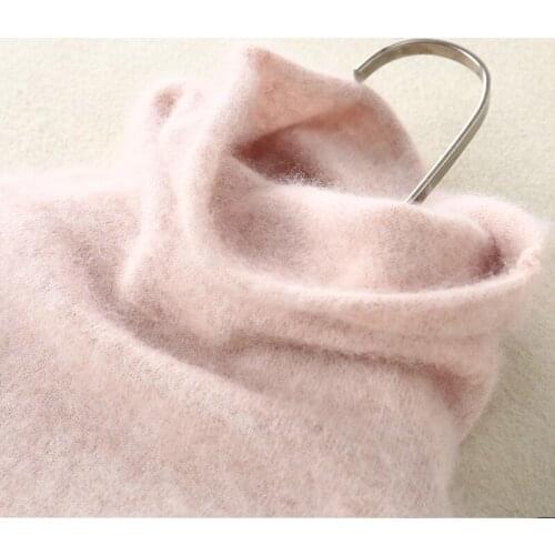 2020 new pure mink cashmere high collar shirt collar piles of autumn winter womens long-sleeved sweater warm sweater pullovers