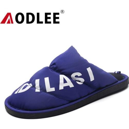 Shoes Men Cotton Slipper Autumn Winter Indoor Slippers Fashion Men Flat Slipper Flip Flops Warm Home Slipper Dropshipping AODLEE