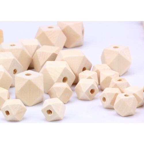 OlingArt 12mm/16mm/18mm/20mm mixing 12pcs/lot Wooden Octagon beads natural childrens jewelry Making toys DIY crafts Accessories