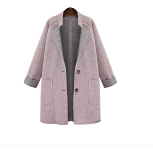 2020 Autumn Winter Women Jackets European Style Plus Size 4XL Female Outerwear Loose Wool&Blends Basic Coats Cardigans KE900