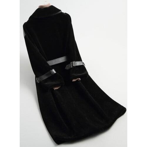 Real Fur Coat 2020 Winter Jacket Women 300% Wool Coats and Jackets Women Korean Long Coat Female Pu Leather Jacket MY