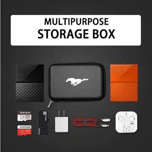 Portable Storage Box 3C Digital Driving License ID Card Car Styling Customization Storage Bag For Mustang GT 2013 2014 2015