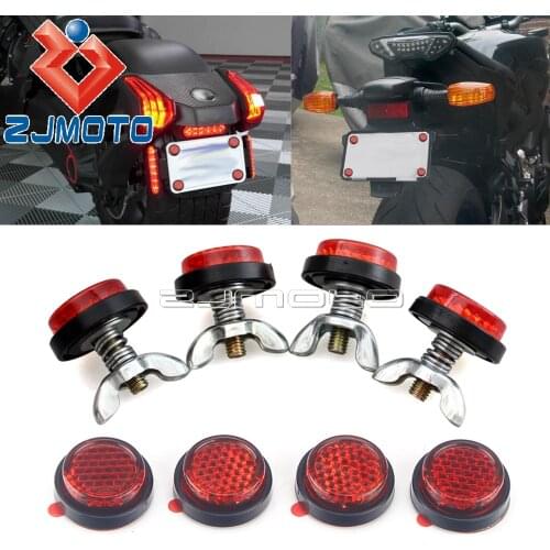 20mm Off-Road Car License Plate Reflector Motorcycle Stick On/Bolt On Warning Tape Reflective Safety Mark Reflectors Sticker