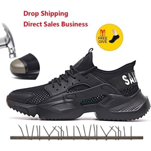 Work Safety Shoes 2020 fashion sneakers Ultra-light soft bottom Men Women Breathable Anti-smashing Steel Toe Work Boots 35-47