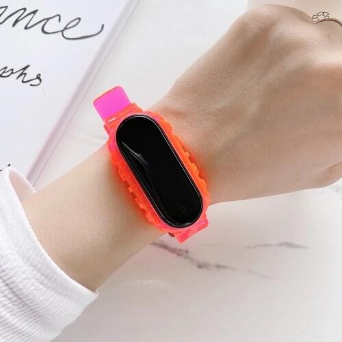 For xiaomi mi band3 4 5 watch band For Soft TPU Strap Mi Band 5 Colorful Transparent newest band 5 strap bracelets replacement