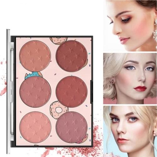 6 Color Blush Natural Long-lasting Face Blusher Palette Makeup Contour Palette Maquillage Facial Cosmetics TSLM1