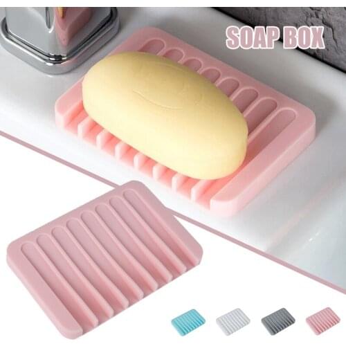 Premium Silicone Soap Holder with Self-Draining Inclined Grooves Durable Wear Resistant Non-Slip for Bathroom Kitchen Free
