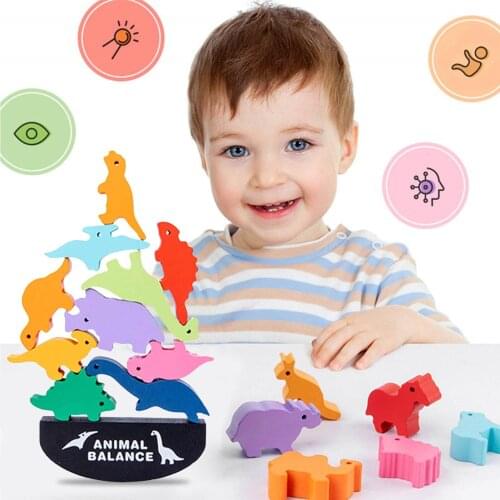 Animal Balance Building Blocks Safe Educational Puzzle Game Board Games For Children Family Board Gameslittle Baby Toy