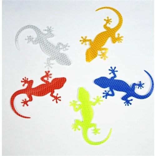 Car Reflective Sticker Safety Warning Mark Auto Exterior Details Sticker Car Accessories Night Driving Warning Gecko Strip Light