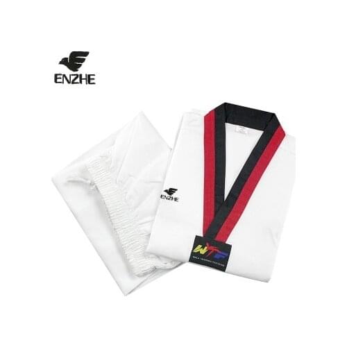 Taekwondo Dobok Protector Uniform Stripe Clothes Professional Myfi Long-Sleeve Karate Suit WTF Dedicated Child and Adult