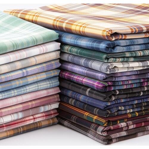 150cmx50cm polyester cotton twill check cloth yarn dyed Scottish Plaid fabric for clothes garment bags JK Pleated skirt uniform