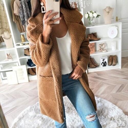 Zoulv Female Plus Size 3XL Jackets Femme Sweatshirt New Faux Fur Coat Winter Women Autumn Casual Loose Solid Long Teddy Coat
