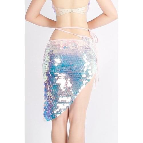 Adult Belly Dance Costumes Lady Mermaid Sequins BellyDance Hip Scarf for Women Belly Dancing Belts Fish Scale Dancewear