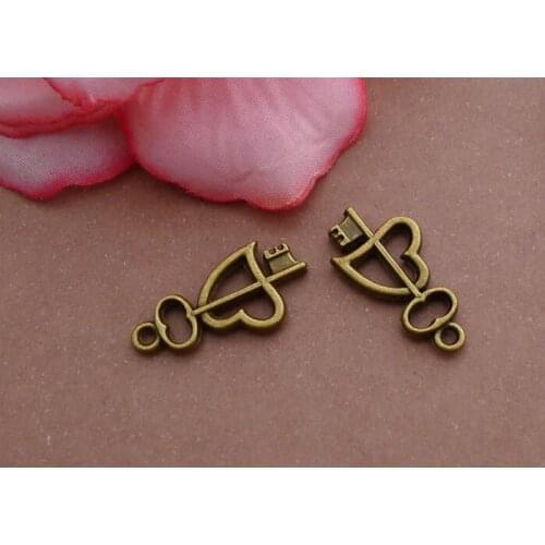 100pcs Vintage Love Key Charm For Jewelry Making Earrings/Necklace/Bracelet/apparel/Key Chain DIY Jewelry Accessories