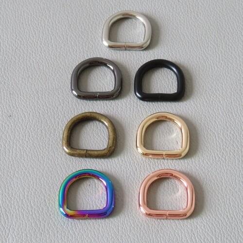 20Pcs/Lot Wholesale Inside 15mm Metal D Rings Blet Loop Straps Clasp For Bag Backpack Handbag Dog Collar Leash Sewing Hardware