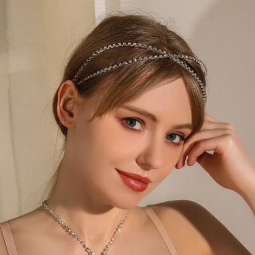 2021 Fashion New Products Rhinestone Cross Hairpin Hair band Personality Bridal Wedding Accessories Hair Jewelry Headdress Gift