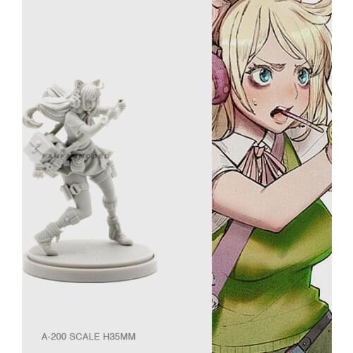 35MM Resin Figure Kits Video game girl Model Self-assembled A-200